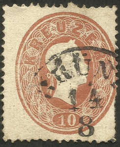 Austria Sc#15 (1860) postmark dated 14 August
