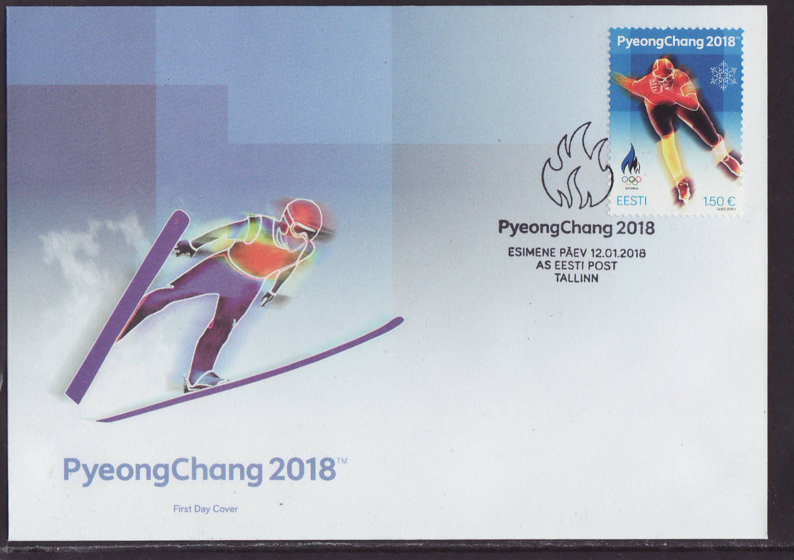 Estonia - 2018 Winter Olympics, released January 12, 2018 [first day cover]