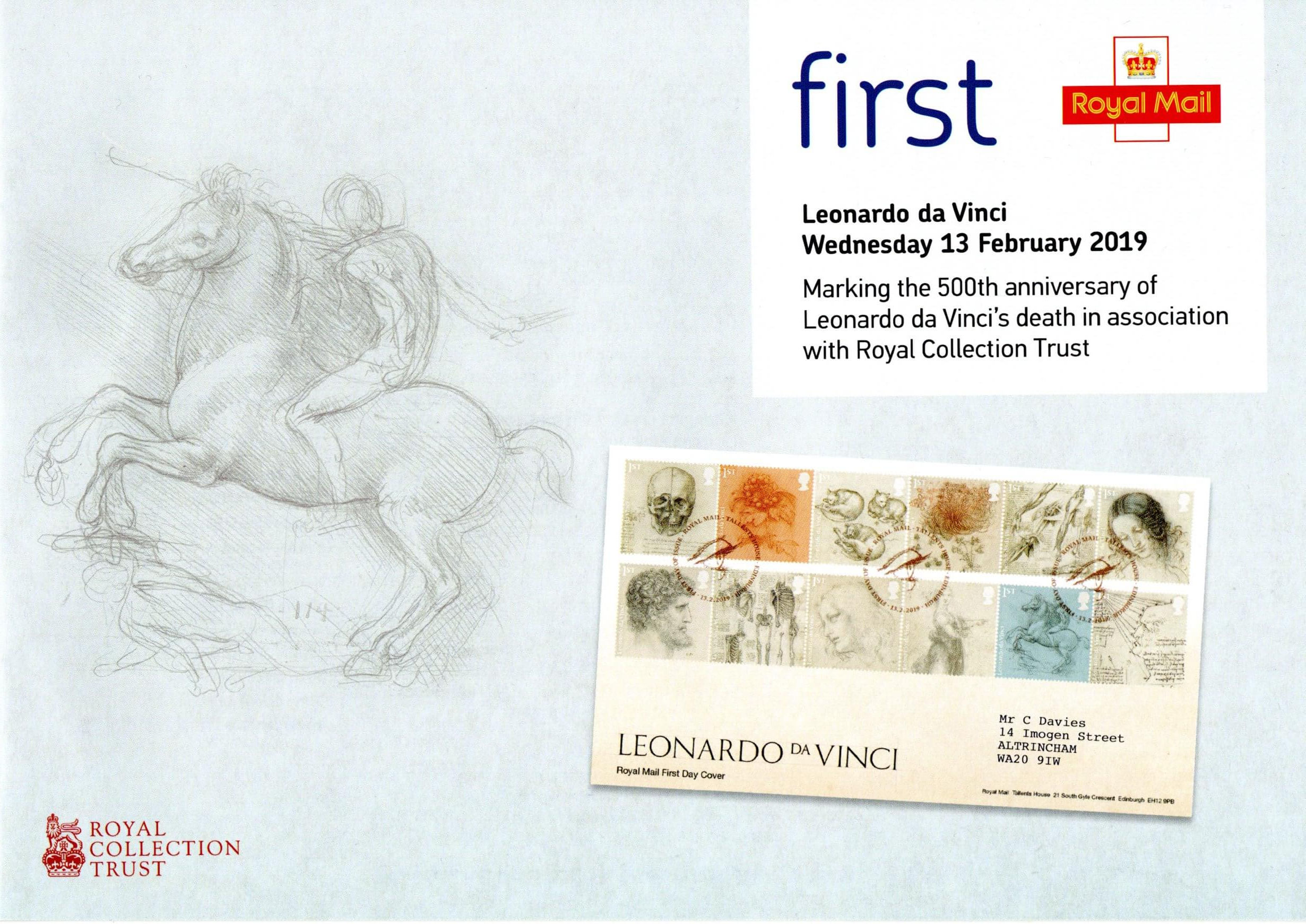 Great Britain - Leonardo da Vinci (February 13, 2019) Royal Mail announcement
